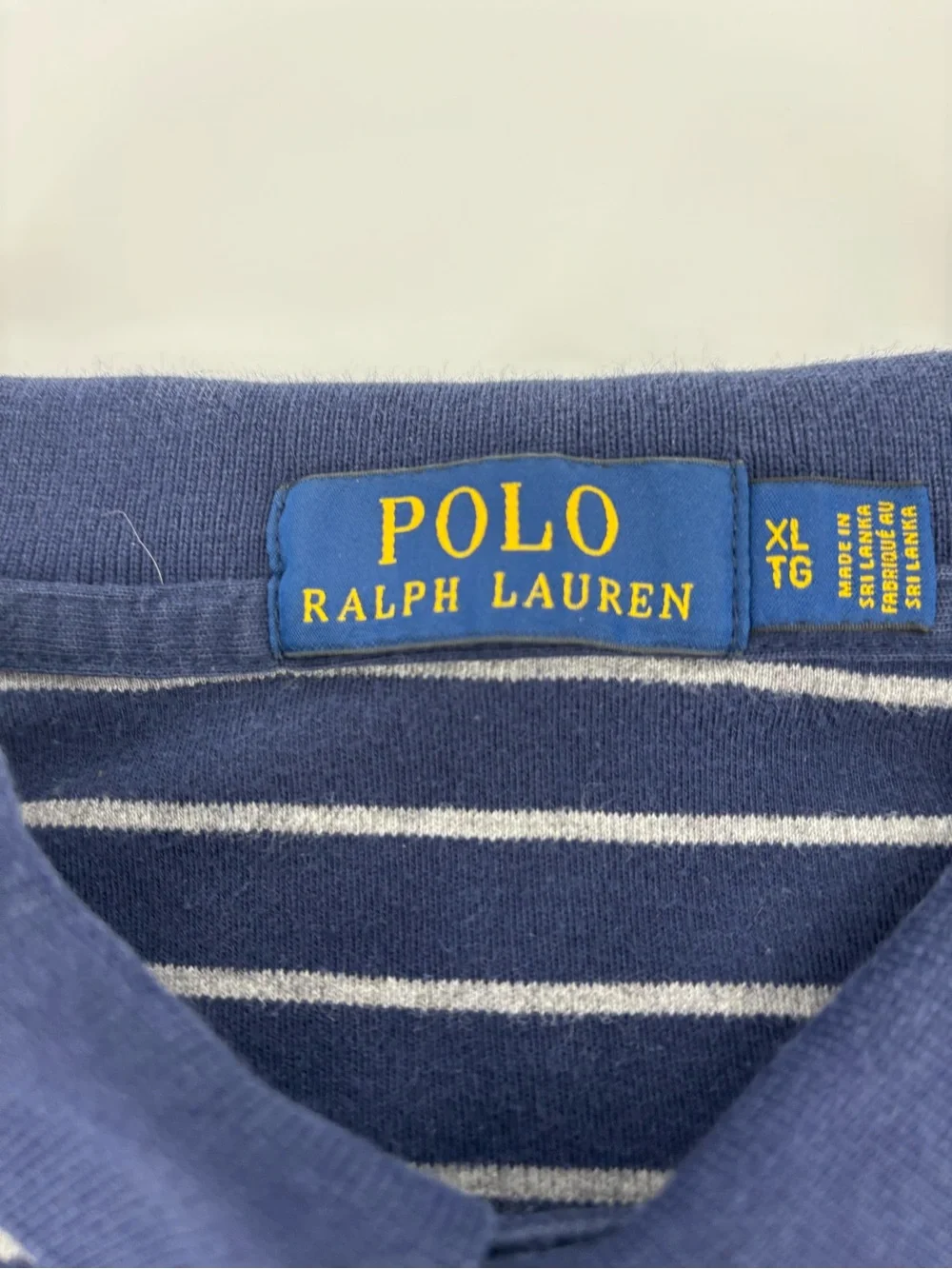 Polo Ralph Lauren Mens XL Flesh Pony Shirt Blue Striped Short Sleeve Polo Top